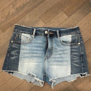 Vigoss Color Block Denim Shorts